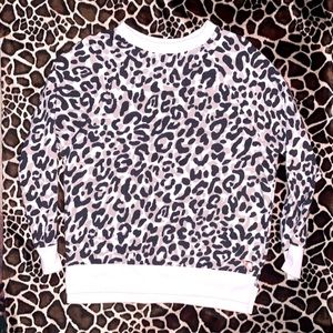 Vs pink XS oversized cheetah/ leopard print sweatshirt
